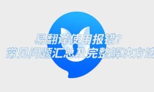 易翻译使用报错？常见问题汇总及完整解决方法