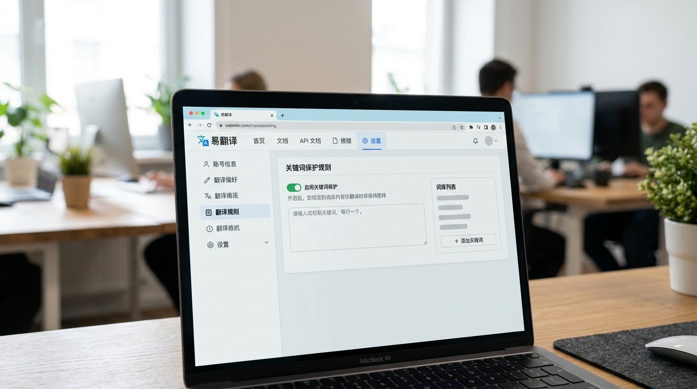 易翻译保留商品关键词翻译功能入口设置界面